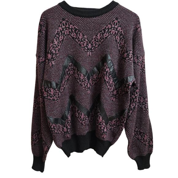 Marc Daniels Vintage 90s Patchwork Sweater Size M Eclectic Grandpa Fairy Grunge - Picture 1 of 11